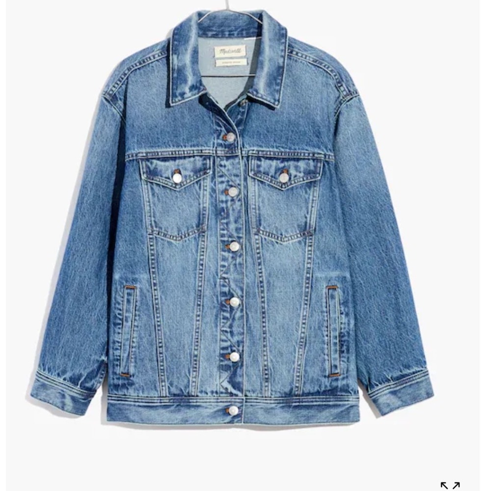 Madewell Women's The Oversized Trucker Jean Jacket in Bankfield Wash Size Small - Picture 2 of 10